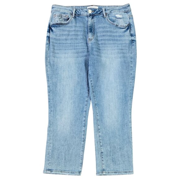 Lovervet by Vervet Benefits Mid Rise Cropped Straight Leg Jeans LV1079 - Picture 1 of 9